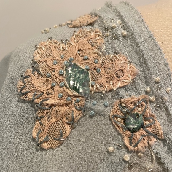 Rebecca Taylor Puff Sleeve Silk Blouse with tie Size 6 - Picture 4 of 16